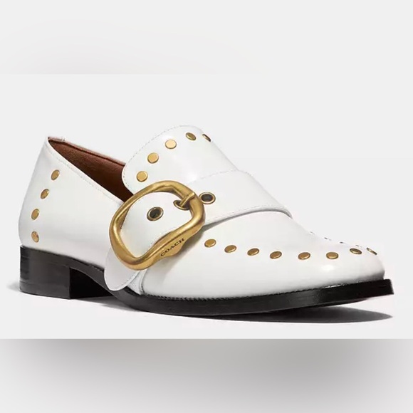 Prwnd Alexa Loafer With Studs white gold hardware size 9.5 - Picture 1 of 11